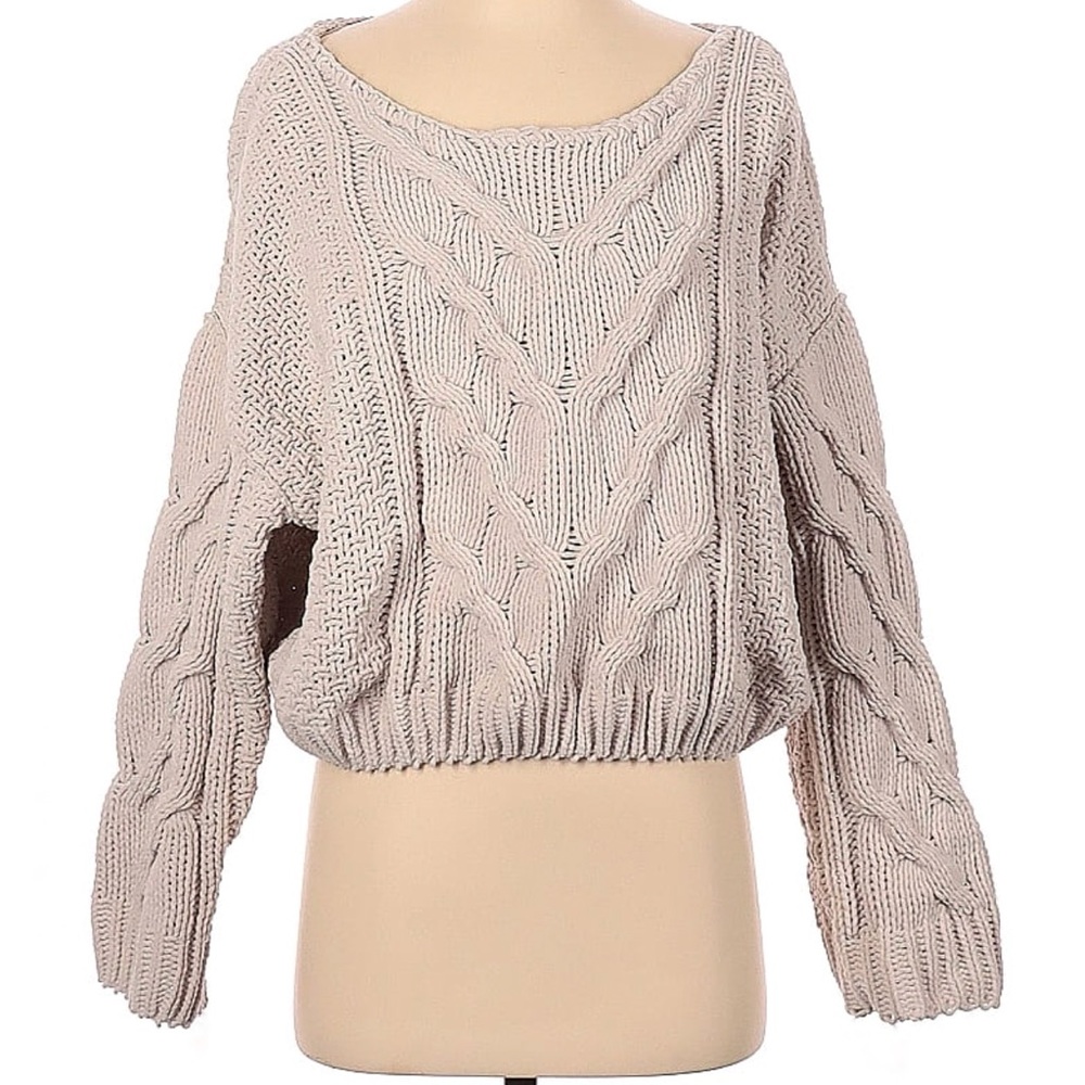 Free people light creme sweater